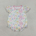 SR3672 Baby Girls Colorful Bows Short Sleeve Bubble Romper
