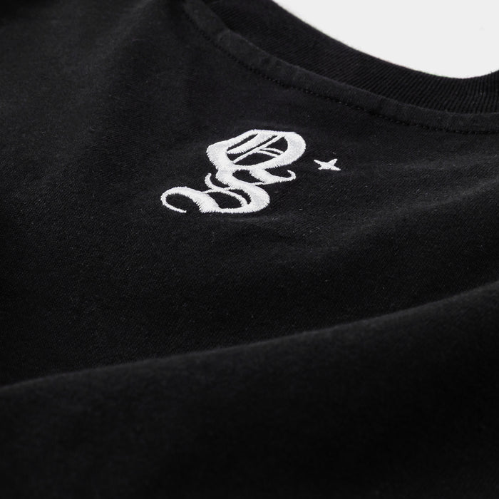 Studded Logo Mens Short Sleeve Shirt (Light Black/White)