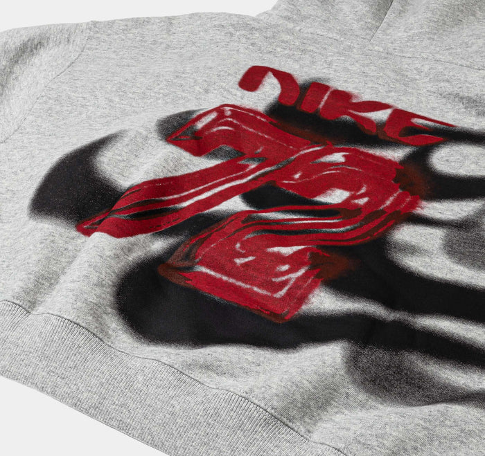 Studio Fleece Cropped Oversized Pullover Womens Hoodie (Dark Grey Heather/Sail)