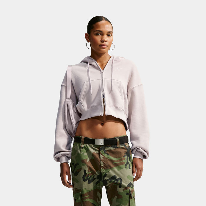 Studio Fleece Medium Weight Cropped Womens Hoodie (Cream II/Sail)