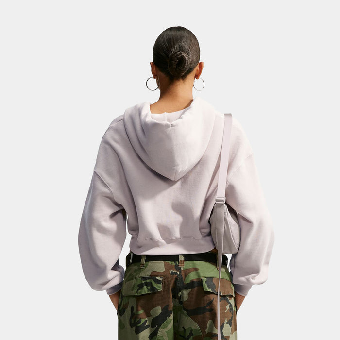 Studio Fleece Medium Weight Cropped Womens Hoodie (Cream II/Sail)