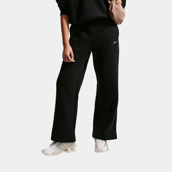 Studio Fleece Open Hem Grade School Pants (Black/White)
