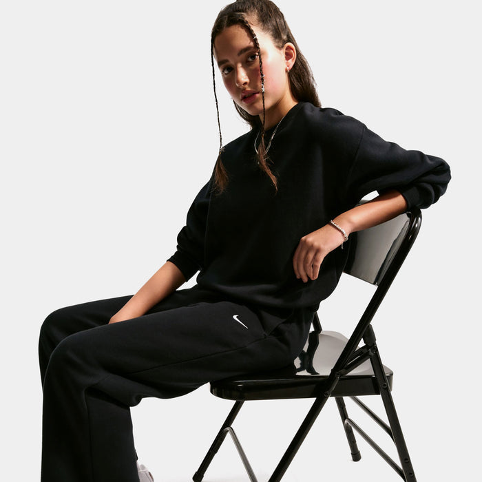 Studio Fleece Open Hem Grade School Pants (Black/White)