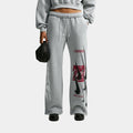 Studio Fleece Oversized High Rise Straight Womens Pants (Dark Grey Heather/Sail)