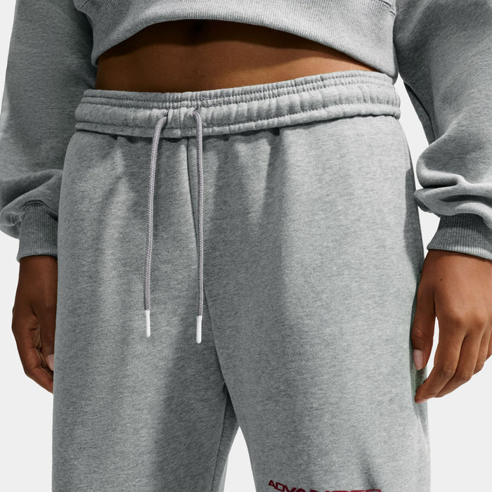 Studio Fleece Oversized High Rise Straight Womens Pants (Dark Grey Heather/Sail)