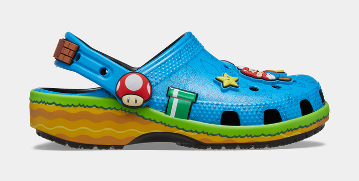 Super Mario Classic Clog Grade School Sandals (Blue/Green) Free Shipping