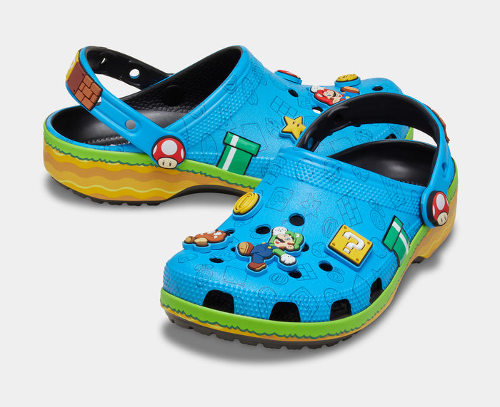 Super Mario Classic Clog Mens Sandals (Blue/Green) Free Shipping
