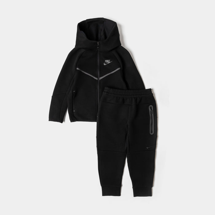 Tech Fleece Full Zip Infant Toddler Set (Black/Black)