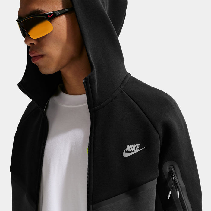 Tech Fleece Full Zip Windrunner Mens Jacket (Black/Dark Smoke Grey/Neon Yellow)