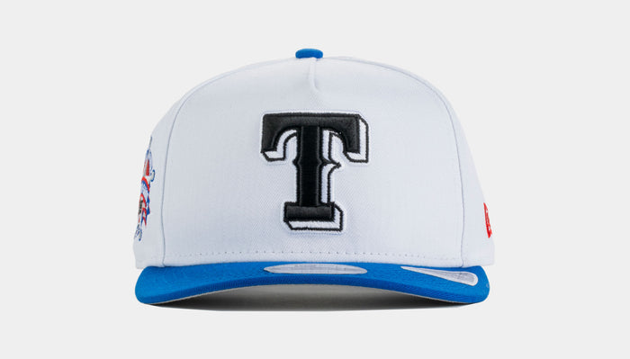Texas Rangers 950AF Curve Snapback Mens Hat (White/Blue)