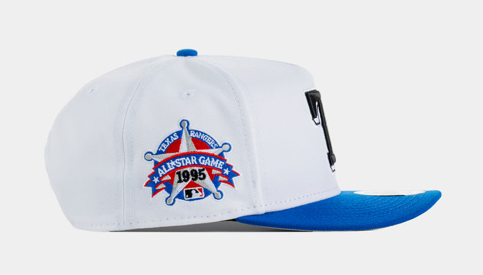 Texas Rangers 950AF Curve Snapback Mens Hat (White/Blue)