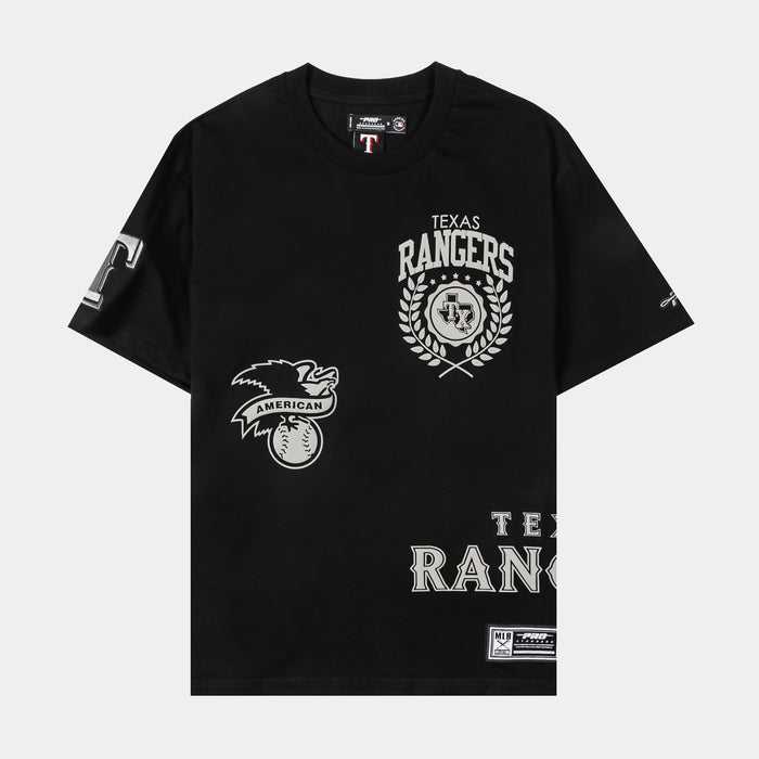 Texas Rangers Street Team Drop Shoulder Mens Short Sleeve Shirt (Black/Grey)