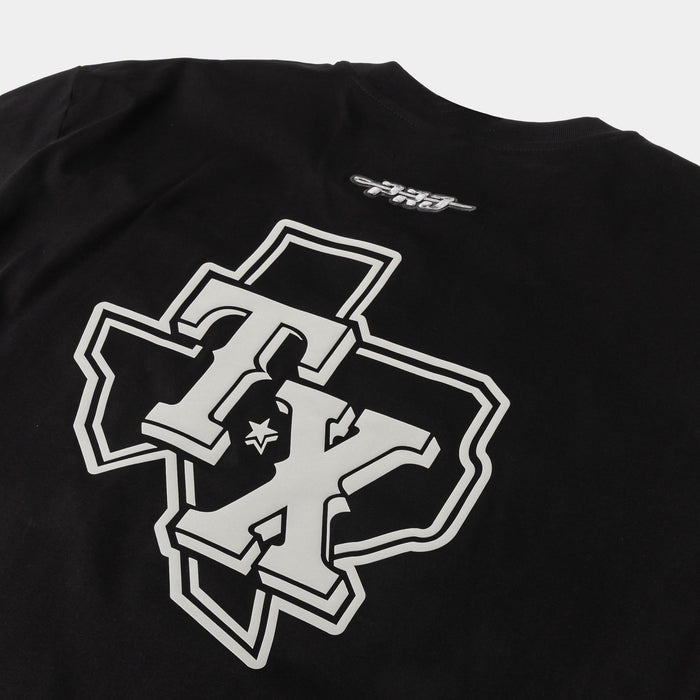 Texas Rangers Street Team Drop Shoulder Mens Short Sleeve Shirt (Black/Grey)