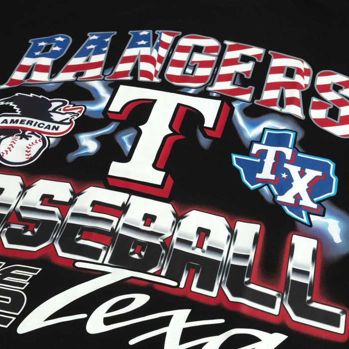 Texas Rangers Victory Drop Shoulder Mens Short Sleeve Shirt (Black/Red)