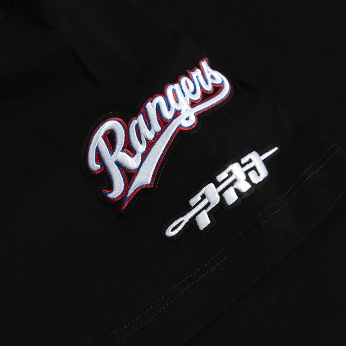 Texas Rangers Victory Drop Shoulder Mens Short Sleeve Shirt (Black/Red)