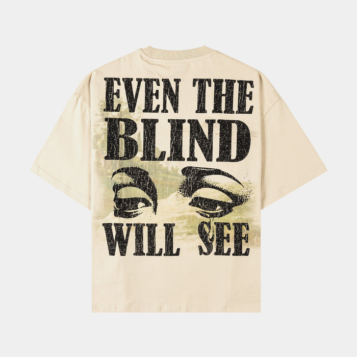 The Blind Will See Mens Short Sleeve Shirt (Light Beige/Light Khaki)