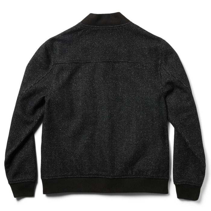 flatlay of The Bomber Jacket in Charcoal Wool from the back