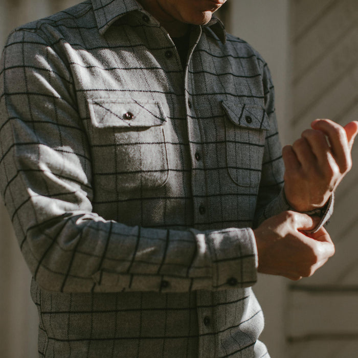 Our fit model wearing The California outside.