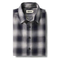 flatlay of The California in Storm Plaid Ombre Twill folded