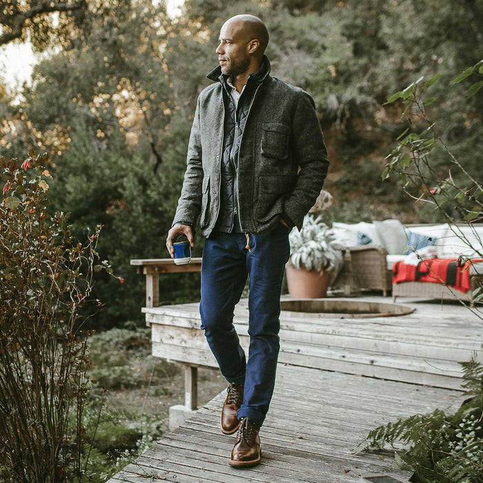 Our fit model wearing the soft moleskin camp pants