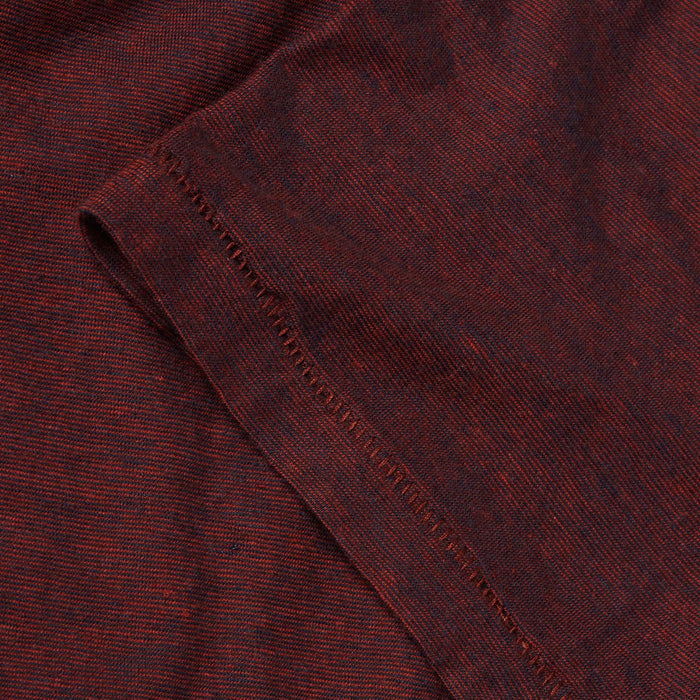 material shot of the sleeve for The Cotton Hemp Tee in Rust and Navy Stripe