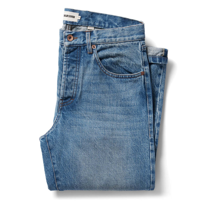 flatlay of The Democratic Jean in Fletcher Wash Organic Selvage folded