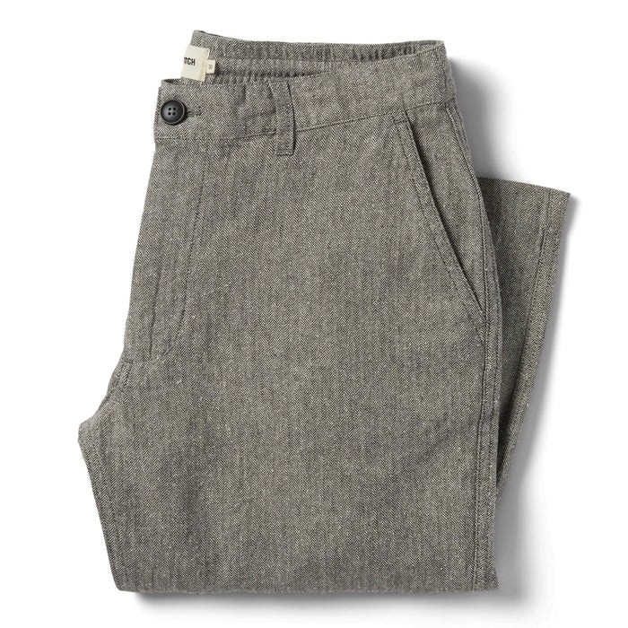 flatlay of The Easy Pant in Charcoal Herringbone
