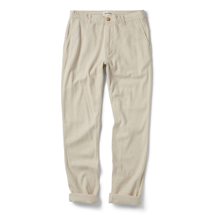 flatlay of The Easy Pant in Natural Herringbone, shown in full