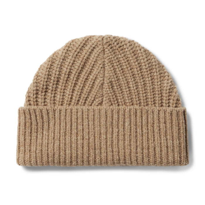 flatlay of The Fisherman Beanie in Camel