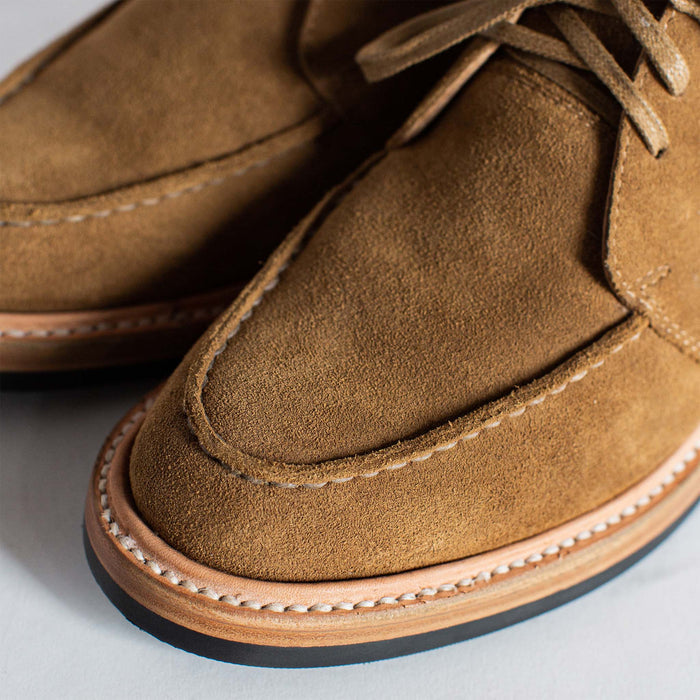 material shot of the tops of The Rambler Chukka in Mushroom Suede