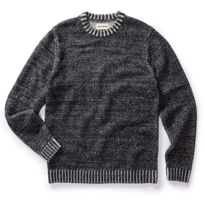flatlay of The Headland Sweater in Coal Heather