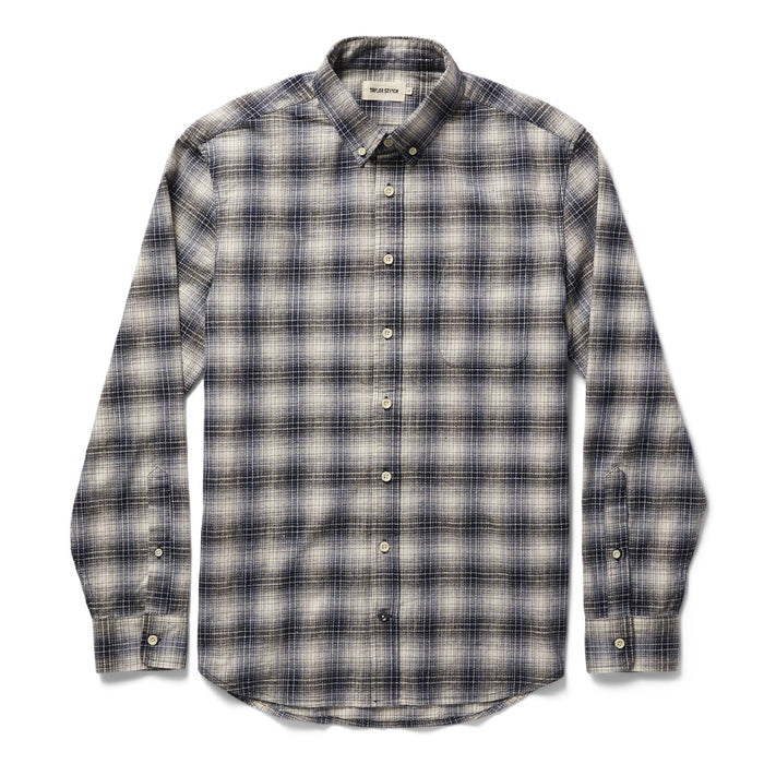 unfolded flatlay of The Jack in Navy Plaid
