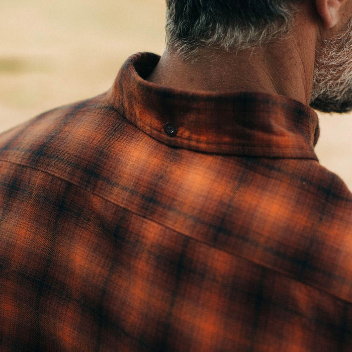 fit model wearing shirt showing back yolk