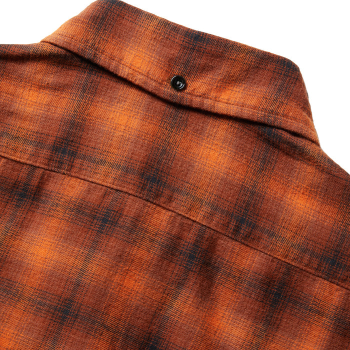 material shot of shirt from back with yoke visible