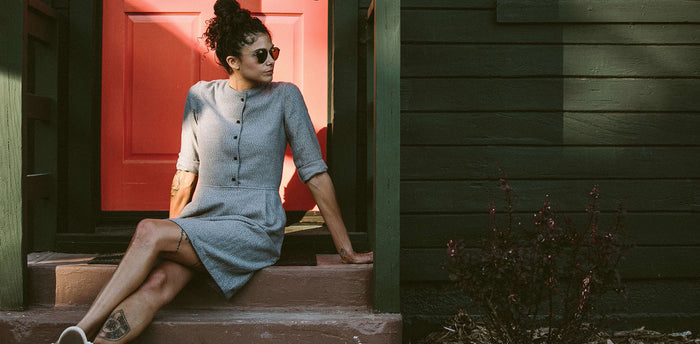 The Juniper Dress in Charcoal Brushed Melange workshop header [tr]
