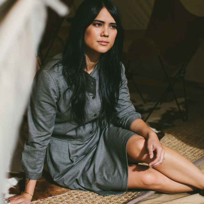 The Juniper Dress in Sage Brushed Cotton