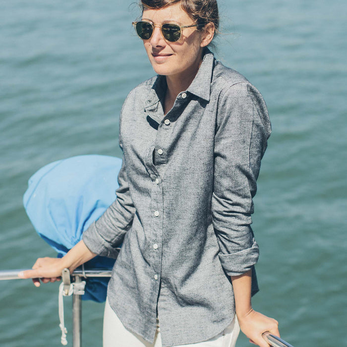 The Katherine in Charcoal Brushed Cotton