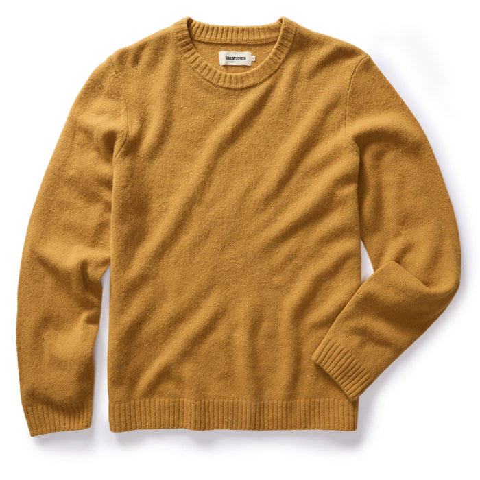 flatlay of The Lodge Sweater in Gold