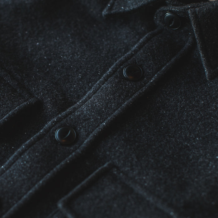 The Maritime Shirt Jacket in Charcoal Donegal Wool