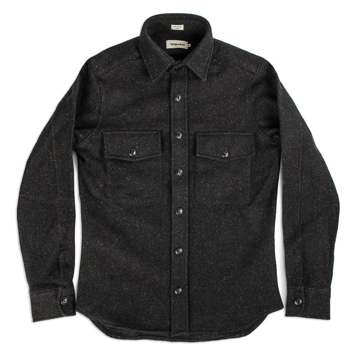 The Maritime Shirt Jacket in Charcoal Donegal Wool