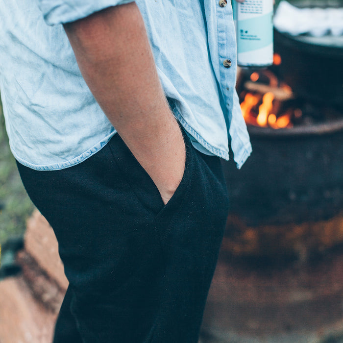 The Merino Sweatpant in Black Fleece