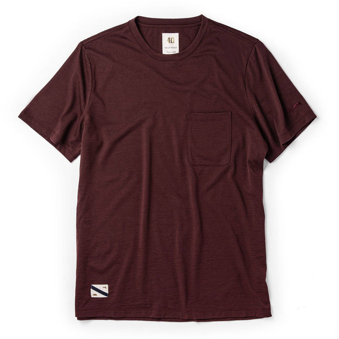 flatlay of The Merino Tee in Wine