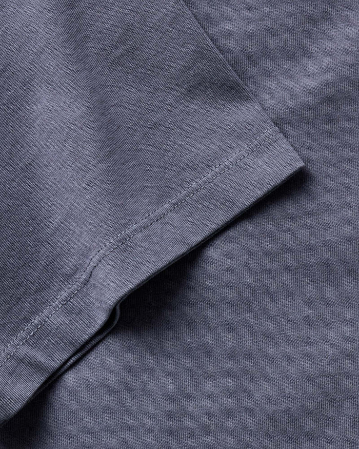 material shot of the neck opening on The Organic Cotton Tee in Navy