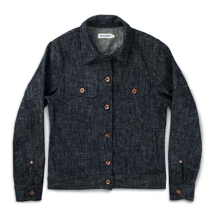 The Pacific Jacket in Indigo Silk Denim