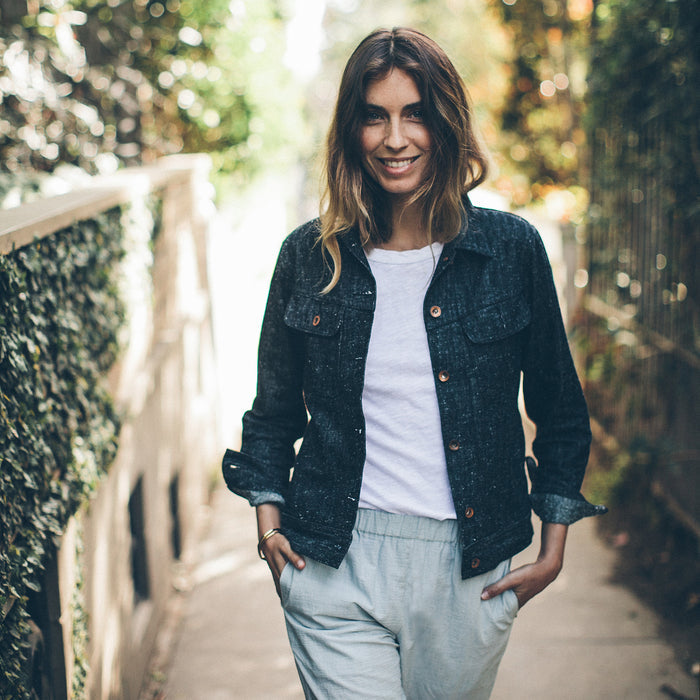 The Pacific Jacket in Indigo Silk Denim