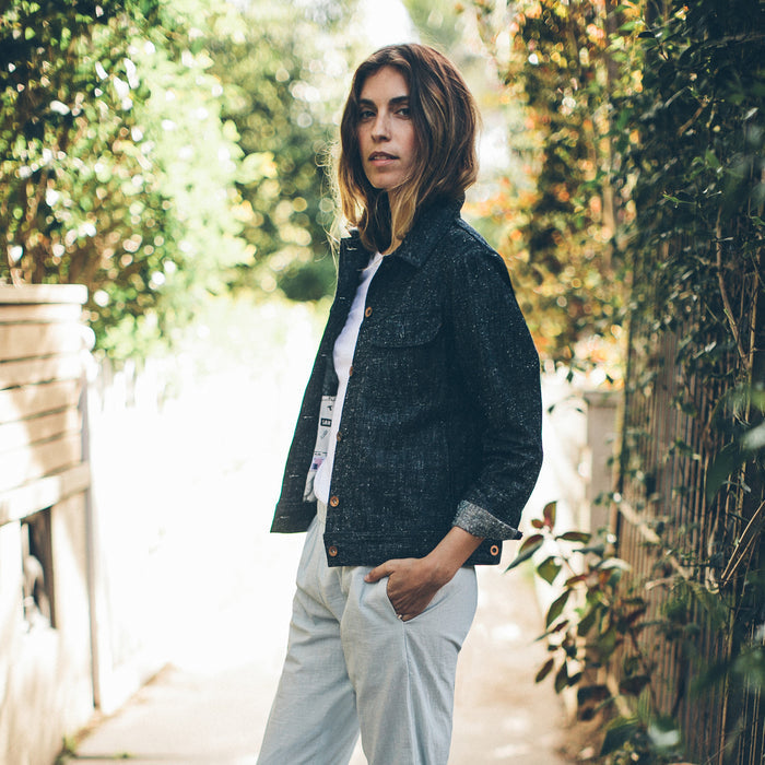 The Pacific Jacket in Indigo Silk Denim
