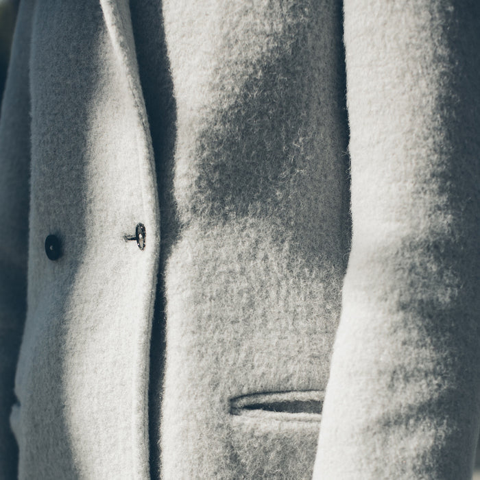 Our fit model in the Porter Coat