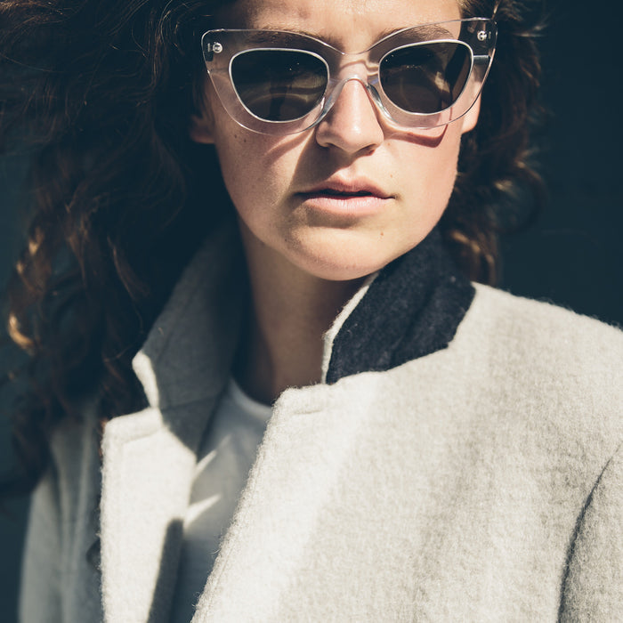 Emily, our photographer, in the Porter Coat