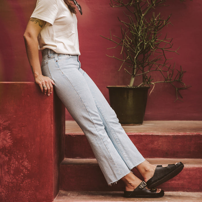 The Rosie Jean in Washed Cone Mills Denim