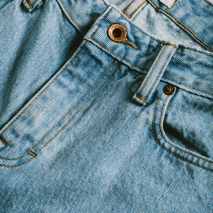 The Rosie Jean in Washed Cone Mills Denim